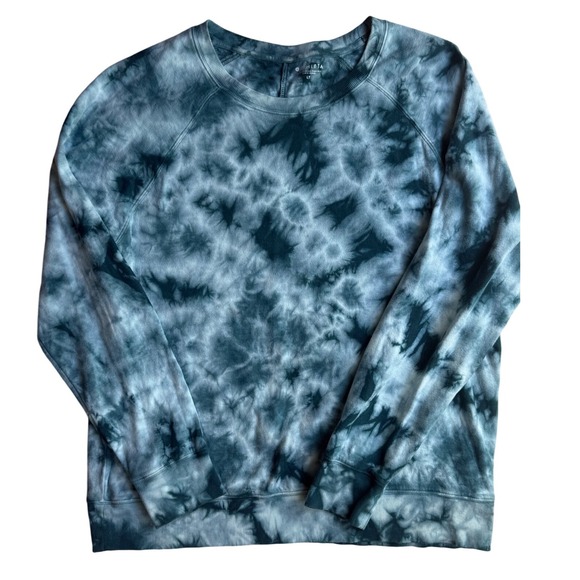 Athleta Tops - Athleta Coaster Luxe Sweatshirt Teal Tie Dye Pullover Crew Neck Tall Large LT